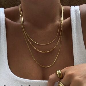 18K Gold Plated Layered Necklace Set